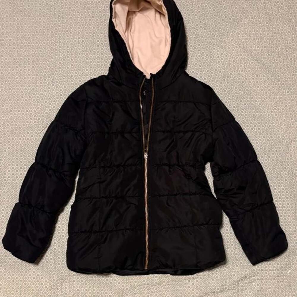 Jessica Simpson Puffer Jacket Size M/10-12 Black Winter Coat